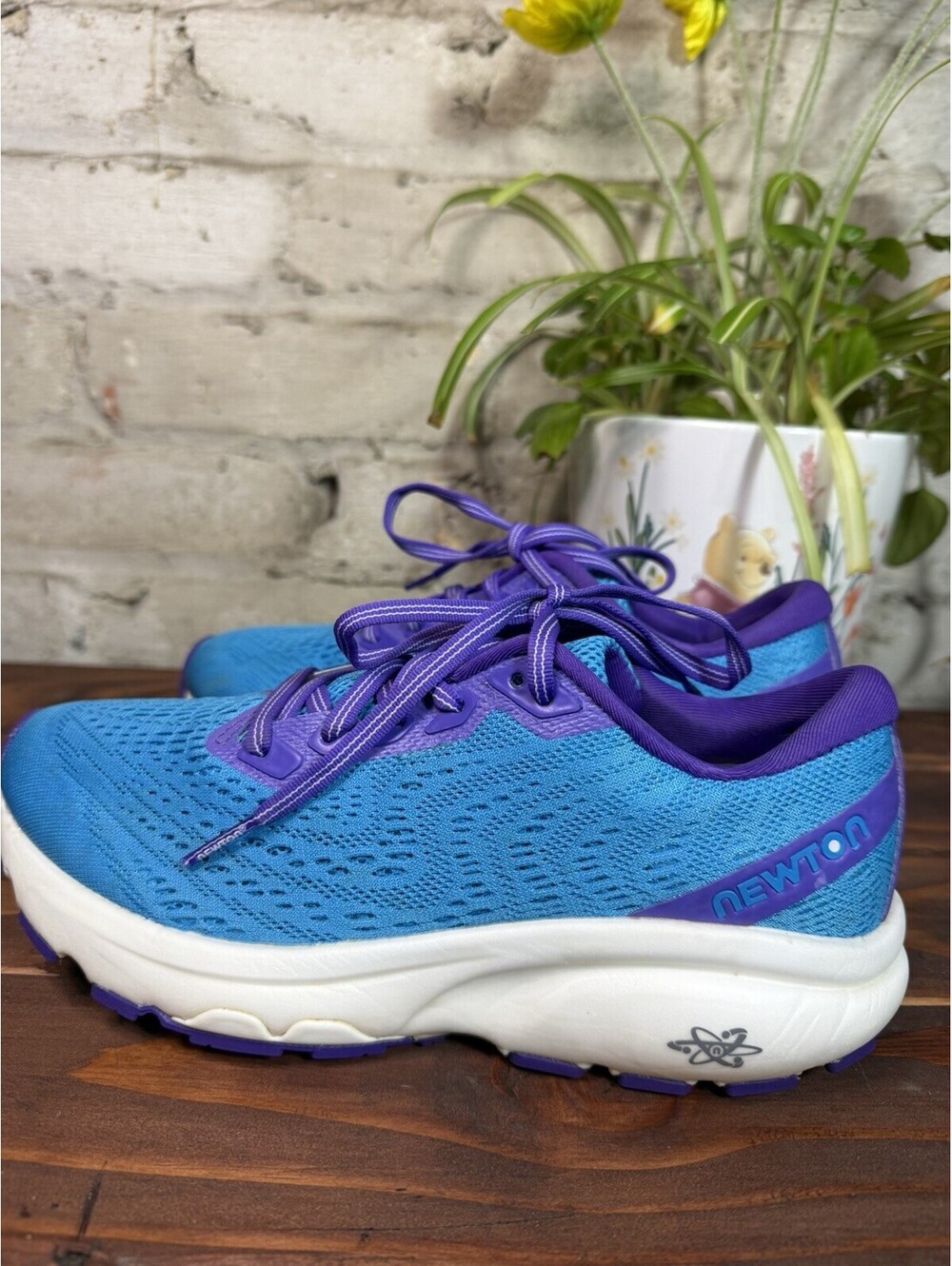 Newton Women’s Blue/Purple/White Low Top Lace-Up Logo Mesh Running Sneakers